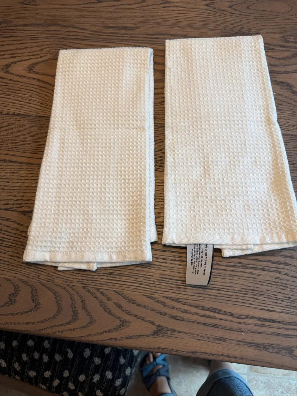 Harvest Leaf Embroidered Kitchen Towels - Cream (Set of 2)